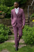 Men’s Mauve Three-Piece Suit – Slim Fit Formal Blazer, Vest, and Trousers for Weddings Rose Gold Pinkish Color