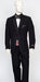 Men's Black Vested Tuxedo Suit with Patterned Lapel – Classic Formal Suit for Wedding, Party and Evening Events