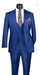 Men’s Royal Blue 3 Piece Suit Set with Vest – Formal Wedding and Party Wear Suit - Saphire Cobalt blue