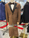 Men’s Light Brown Western Tuxedo 3 Piece Suit with Black Peak Collar Lapel, Country Look Cowboy Suit