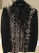 Mens Black and White and Silver Sequin Embroidered Blazer – Luxury Designer Party Wear with Geometric Detailing
