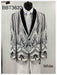 Men’s White and Black Patterned Tuxedo Blazer – Luxury Designer Dinner Jacket for Wedding, Prom and Formal Events New Year Christmas Holiday