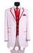Men’s 1920s White and Red Pinstripe Zoot Suit with Fedora Hat and Wingtip Shoes – Vintage Gangster 3-Piece New Year Holiday Christmas Suit