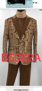 Men's Light Brown & Gold Baroque Embroidered Blazer Jacket | Tuxedo Dinner Jacket - Image 12