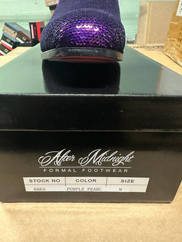 Mens Purple Sequin Dress Shoes Slip on  – Luxury Slip On Formal Loafers Wedding Prom Party Designer Footwear