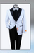 Men’s White and Black Tuxedo Suit with Shorts – Modern Formal Blazer and Short Pants Set for Wedding, Prom Suit