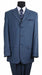 Mens Steel Blue 3-Button Classic Suit – Formal Business Attire with Vest, Tie and Pocket Square