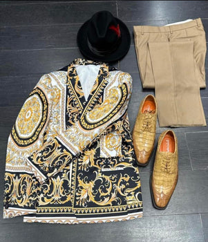 slim fit dress slacks Mens Gold Pinstripe Dress Pants - Gold Stripe Slacks