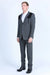 Men’s Dark Charcoal Western Blazer with Black Suede Yokes, Cowboy Sport Coat for Ranch Wedding and Country Events By Platini