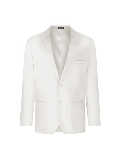 Men’s White Tuxedo Jacket – Two-Button Formal Dinner Blazer for Weddings, Prom and Events