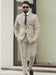 Men’s Light Tan Tweed Suit – Classic Beige Two Piece Suit, Herringbone Formal Wear, Vintage Style Business & Wedding Outfit for Men