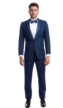 Men’s Saphire Indigo Blue Western Tuxedo Suit, Formal Wedding Prom Cowboy Tuxedo with Blue