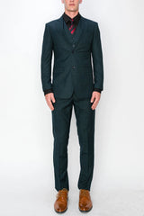 Men’s Teal Green 3 Piece Suit – Modern Two Button Suit with Matching Vest & Pants