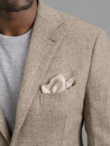 Men’s Light Beige Herringbone Tweed Suit with Vest – Classic Three Piece Formal Suit, Vintage Business Wedding Outfit, Elegant Smart Casual Wear