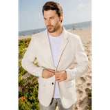 Men’s Off White Casual Blazer – Classic Western Style Lightweight Summer Cowboy Jacket Casual Ivory Cream Color