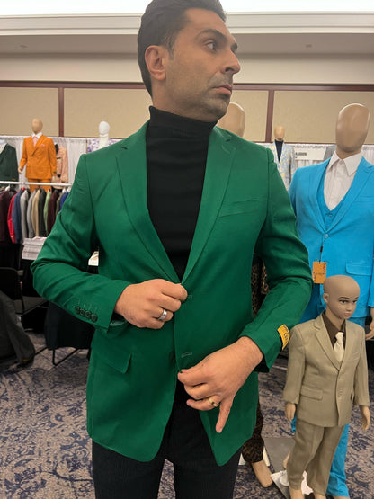 Mens Green Blazer – Stylish Casual and Formal Sport Coat for Parties, Weddings and Events in Emerald Green - Image 6