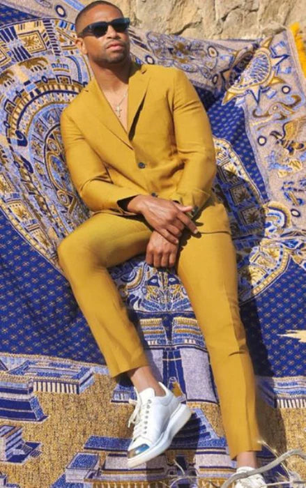 Men’s Gold Mustard Color Suit – Wedding & Prom Formal Suit Outfit, Modern Blazer and Pants