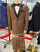 Men’s Light Brown Tuxedo Suit with Black Satin Lapel – 3 Piece Formal Wedding & Prom Outfit - Country Look