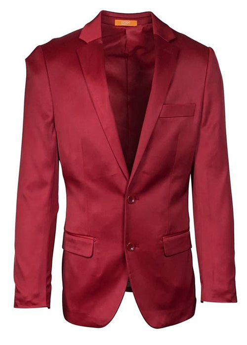 Premium Men's Burgundy  Satin Slim Fit Blazer – Elegant Party & Wedding Suit Jacket in Maroon Wine Color