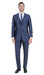 Men’s Navy Blue Shiny Finish 3-Piece Suit Set – Premium Tailored Fit Formal Wedding and Party Sateen Slim Fitted Suit