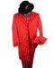 Men’s Red Pinstripe Zoot Suit – 1920s Gangster Pimp Style with Long Jacket & Matching Hat