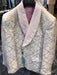 Men’s Lavender and Gold Tuxedo Embroidered Lilac Mauve Blazer – Designer Floral Pattern Wedding & Party Jacket