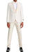 Men’s Ivory Paisley Tuxedo Suit 3 Piece – One Button Vested Satin Formal Suit for Wedding in Off white Cream Color