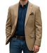 Mens Khaki Camel Bronze Taupe Blazer, Classic Business Casual Wedding Sport Coat Jacket in Tan Color