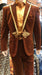 Mens Bronze Shiny Velvet Suit – Designer Party and Wedding Wear Blazer and Pant Set Brown and Gold Tuxedo