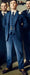 Men’s Blue 3 Piece Suit, Thomas Shelby Inspired Vintage Formal Suit Herringbone Tweed 1920s fabric