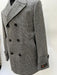 Mens Grey Plaid Double-Breasted Overcoat with Black Faux Fur Collar – Classic Winter Peacoat