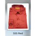 Men’s Red Satin Dress Shirt – Luxury Long Sleeve Formal Shirt for Parties, Weddings, and Business Wear