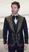 Men’s Navy Tuxedo with Gold Embroidery – Slim Fit Formal Dinner Jacket with Shawl Lapel
