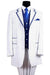 Men’s White and Royal Blue Pinstripe 3-Piece Suit – Classic Fit Blazer with Vest, Pants, and Tie