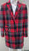 Men’s Red Plaid Wool Overcoat – Classic Tartan Check Long Coat for Stylish Winter Wear