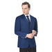 Men’s Sapphire Indigo Cobalt Blue Blazer with Gold Buttons – Classic Single Breasted Formal Business Jacket for Office, Wedding