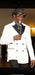 Men’s White and Black Double-Breasted Tuxedo – Modern Slim Fit Formal Suit for Weddings, Parties, and Special Occasions