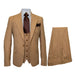Men's Tan Three-Piece Suit with Vest – Classic Tailored Fit  in camel khaki Bronze color By Rossiman