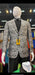 Men’s Black and Silver Paisley Tuxedo Jacket – Slim Fit Dinner Blazer with Matching Bow Tie with Black Pants $169