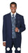 Mens 1920s Navy Blue Zoot Suit – Vintage Gangster 3-Piece Long Jacket Suit Classic Fit Pleated Pants