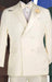 Men’s Ivory Double Breasted Dinner Jacket, Peak Lapel Formal Wedding Prom Tuxedo Blazer in cream off white color