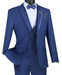 Men’s Blue Western Tuxedo Suit, 3 Piece Cowboy Formal Wedding Prom Suit with Satin Trim
