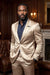 Mens Shiny Champagne Gold Two Piece Suit – Luxury Formal Satin Finish Suit for Wedding, Party and Evening Wear