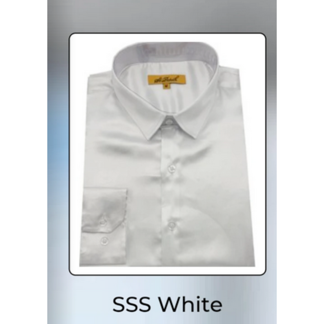 white satin dress shirt mens mens white silk dress shirt with black collar and cuff Hi-Tek