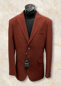 Men’s Rustic Brown Textured Blazer with Notched Lapel, Formal Dress Jacket for Weddings, Parties, Business Look