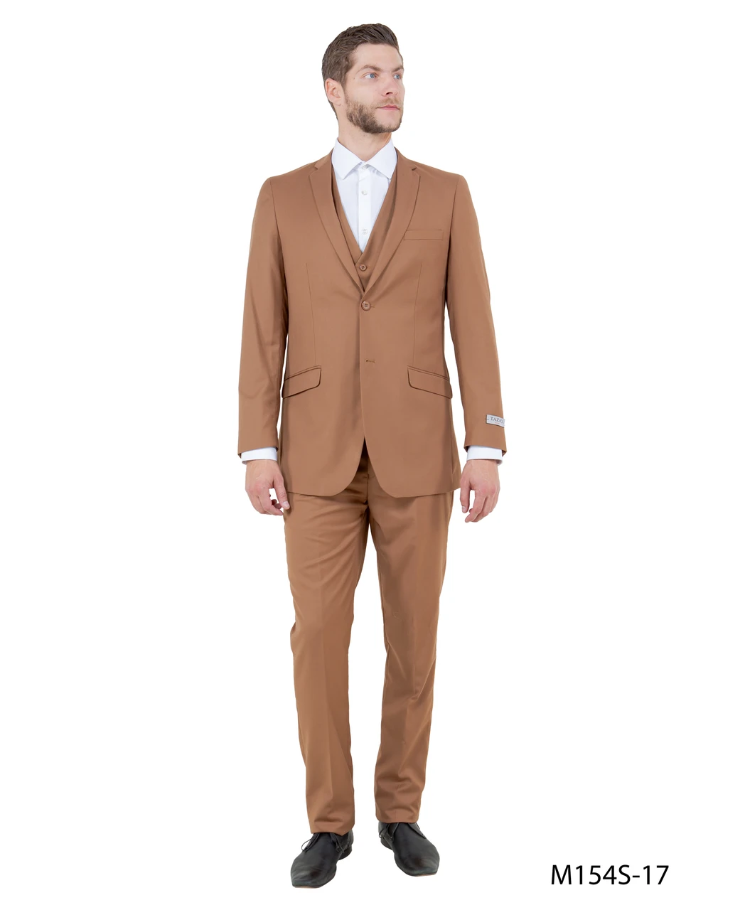 Mens Camel Brown Copper Western 3 Piece Suit – Classic Country Style Blazer Vest Pants Set, Formal Cowboy Suit Outfit