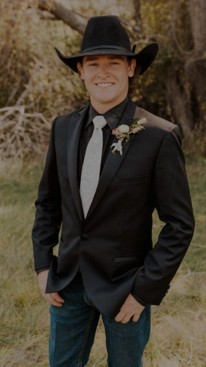 Men’s Black Tuxedo Western Blazer – Cowboy Style Formal Sport Coat Jacket for Dinner Jacket