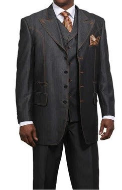 Men's Black Denim Fabric Suit – Classic Three Piece Denim Suit for Wedding, Prom and Church Wear - Image 10