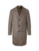 Men’s Black & Grey  Herringbone Tweed Wool Blend Overcoat – Classic Single-Breasted Winter Blazer Carcoat