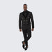 Men’s Black Double Breasted Tuxedo Suit – Luxury Formal Dinner Jacket Gold Buttons Velvet Lapel